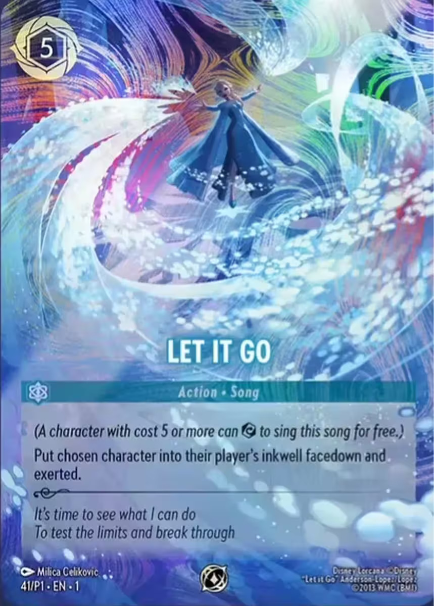 let it go lorcana card 41 P1 Promo Case | Action Subtypes Let It Go (163/204) -