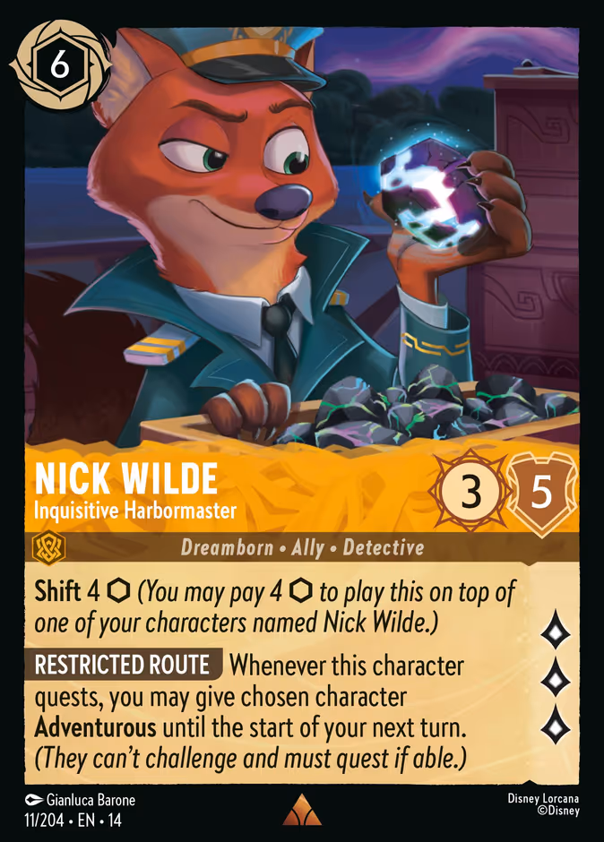 Carta Nick Wilde · Inquisitive Harbormaster
