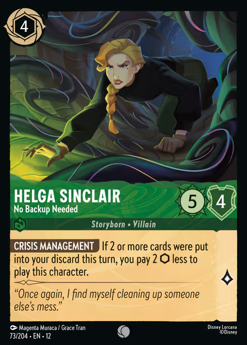 Helga Sinclair No Backup Needed