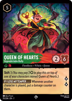 Queen of Hearts Lorcana card