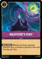 Maleficent's Staff Lorcana card