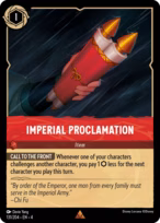 Imperial Proclamation Lorcana card