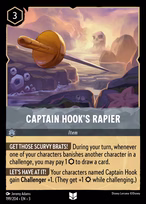 Captain Hook's Rapier Lorcana card