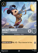 Mickey Mouse Lorcana card