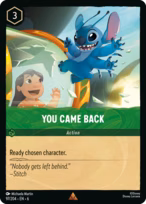 You Came Back Lorcana card