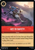 Get to Safety! Lorcana card