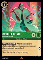 Cruella De Vil Lorcana card