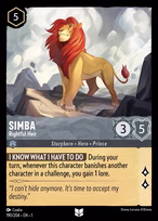 Simba Lorcana card