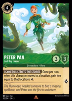 Peter Pan Lorcana card